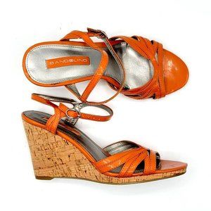 Bandolino Women's Orange Wedge Sandals
